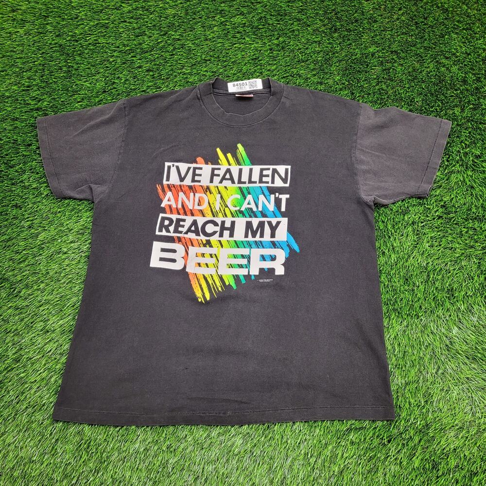 Vintage 1992 Funny Beer Lover Shirt Large 22x27 Black